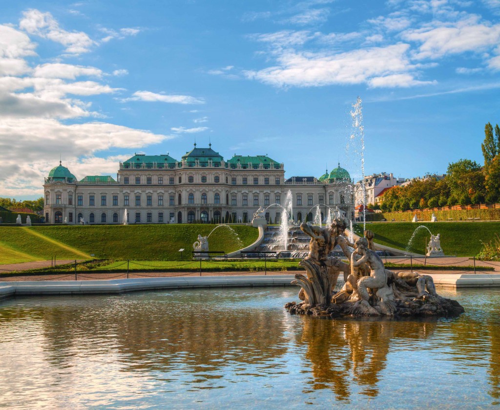 Belvedere palace in Vienna, Austria on a sunny day